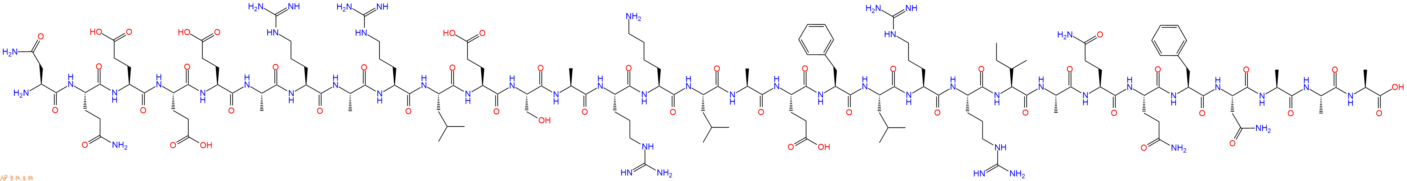 专肽生物产品H2N-Asn-Gln-Glu-Glu-Glu-Ala-Arg-Ala-Arg-Leu-Glu-Ser-Ala-Arg-Lys-Leu-Ala-Glu-Phe-Leu-Arg-Arg-Ile-Ala-Gln-Gln-Phe-Asn-Ala-Ala-Ala-COOH
