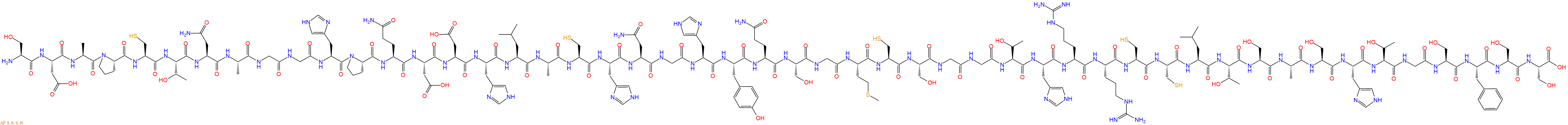 专肽生物产品H2N-Ser-Asp-Ala-Pro-Cys-Thr-Asn-Ala-Gly-Gly-His-Pro-Gln-Asp-Asp-His-Leu-Ala-Cys-His-Asn-Gly-His-Tyr-Gln-Ser-Gly-Met-Cys-Ser-Gly-Gly-Thr-His-Arg-Arg-Cys-Cys-Leu-Thr-Ser-Ala-Ser-His-Thr-Gly-Ser-Phe-Ser-Ser-COOH