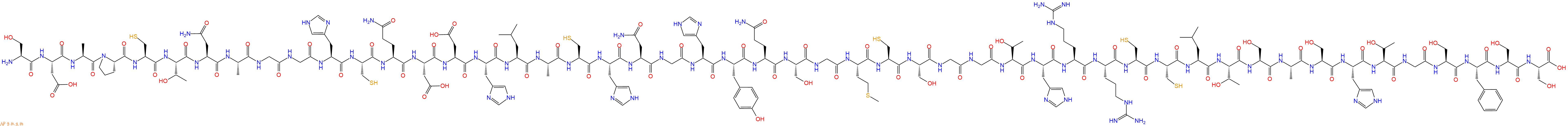 专肽生物产品H2N-Ser-Asp-Ala-Pro-Cys-Thr-Asn-Ala-Gly-Gly-His-Cys-Gln-Asp-Asp-His-Leu-Ala-Cys-His-Asn-Gly-His-Tyr-Gln-Ser-Gly-Met-Cys-Ser-Gly-Gly-Thr-His-Arg-Arg-Cys-Cys-Leu-Thr-Ser-Ala-Ser-His-Thr-Gly-Ser-Phe-Ser-Ser-COOH