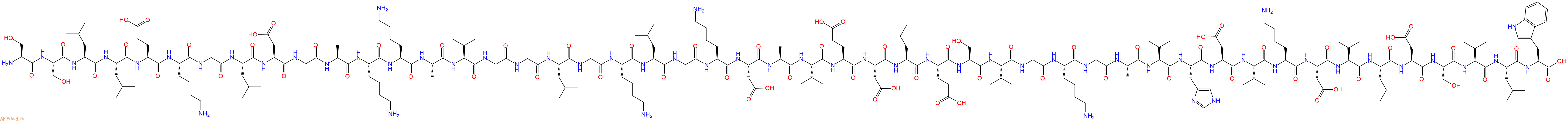 专肽生物产品H2N-Ser-Ser-Leu-Leu-Glu-Lys-Gly-Leu-Asp-Gly-Ala-Lys-Lys-Ala-Val-Gly-Gly-Leu-Gly-Lys-Leu-Gly-Lys-Asp-Ala-Val-Glu-Asp-Leu-Glu-Ser-Val-Gly-Lys-Gly-Ala-Val-His-Asp-Val-Lys-Asp-Val-Leu-Asp-Ser-Val-Leu-Trp-COOH