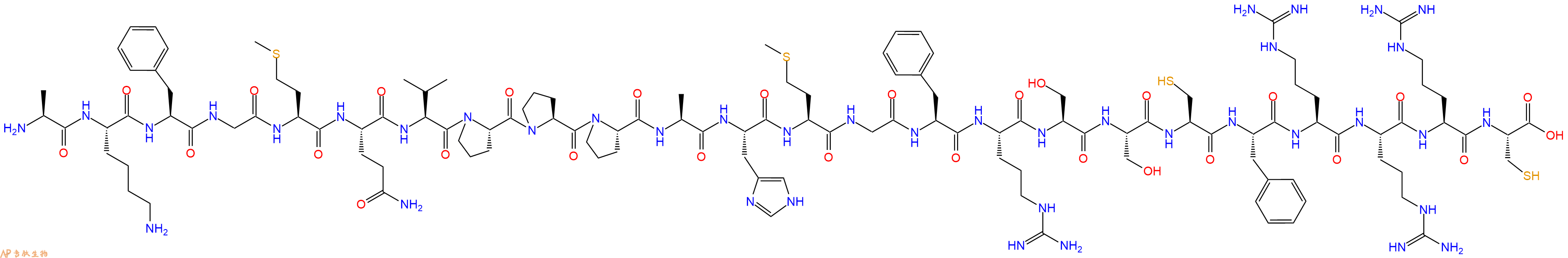专肽生物产品H2N-Ala-Lys-Phe-Gly-Met-Gln-Val-Pro-Pro-Pro-Ala-His-Met-Gly-Phe-Arg-Ser-Ser-Cys-Phe-Arg-Arg-Arg-Cys-COOH