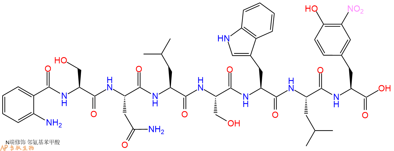 专肽生物产品Abz-Ser-Asn-Leu-Ser-Trp-Leu-Tyr(3NO2)-COOH