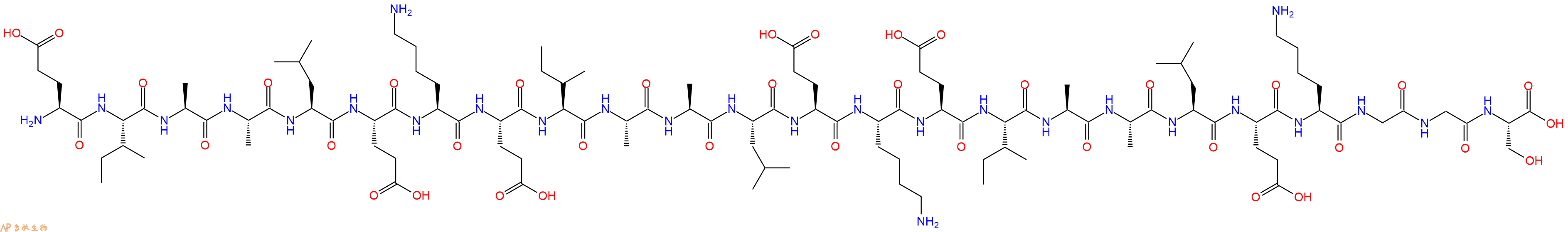 专肽生物产品H2N-Glu-Ile-Ala-Ala-Leu-Glu-Lys-Glu-Ile-Ala-Ala-Leu-Glu-Lys-Glu-Ile-Ala-Ala-Leu-Glu-Lys-Gly-Gly-Ser-COOH