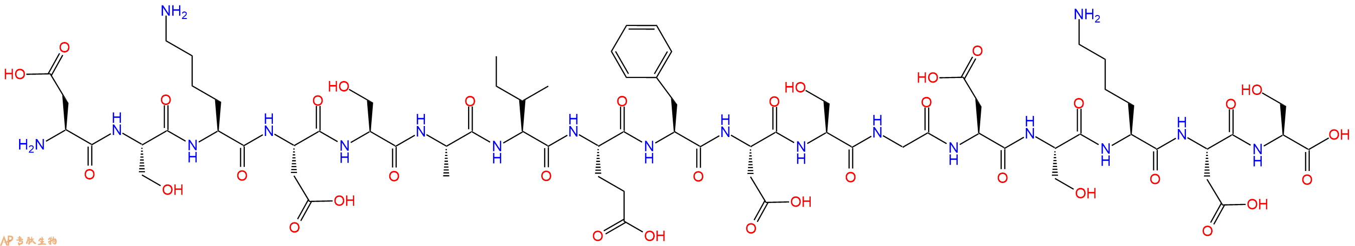 专肽生物产品H2N-Asp-Ser-Lys-Asp-Ser-Ala-Ile-Glu-Phe-Asp-Ser-Gly-Asp-Ser-Lys-Asp-Ser-COOH