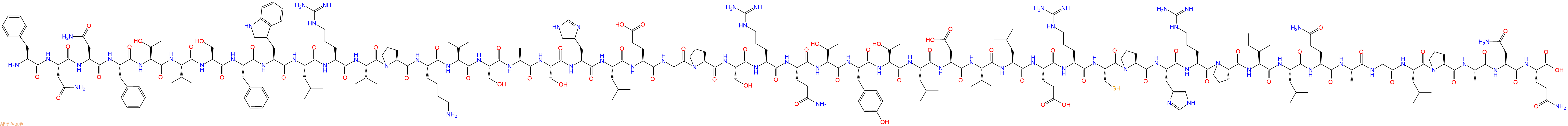 专肽生物产品H2N-Phe-Asn-Asn-Phe-Thr-Val-Ser-Phe-Trp-Leu-Arg-Val-Pro-Lys-Val-Ser-Ala-Ser-His-Leu-Glu-Gly-Pro-Ser-Arg-Gln-Thr-Tyr-Thr-Leu-Asp-Val-Leu-Glu-Arg-Cys-Pro-His-Arg-Pro-Ile-Leu-Gln-Ala-Gly-Leu-Pro-Ala-Asn-Gln-COOH