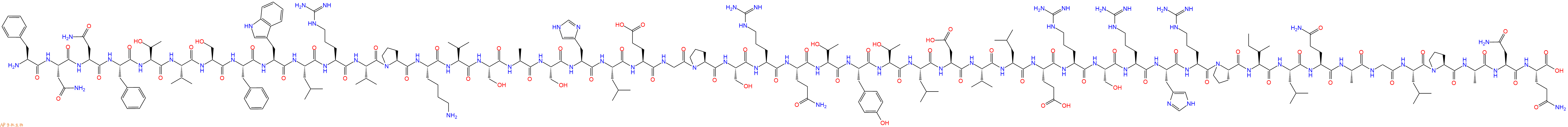 专肽生物产品H2N-Phe-Asn-Asn-Phe-Thr-Val-Ser-Phe-Trp-Leu-Arg-Val-Pro-Lys-Val-Ser-Ala-Ser-His-Leu-Glu-Gly-Pro-Ser-Arg-Gln-Thr-Tyr-Thr-Leu-Asp-Val-Leu-Glu-Arg-Ser-Arg-His-Arg-Pro-Ile-Leu-Gln-Ala-Gly-Leu-Pro-Ala-Asn-Gln-COOH