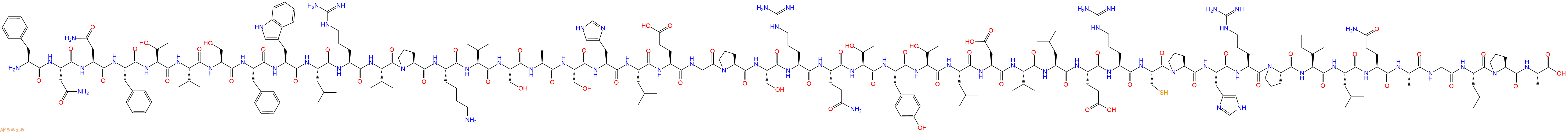 专肽生物产品H2N-Phe-Asn-Asn-Phe-Thr-Val-Ser-Phe-Trp-Leu-Arg-Val-Pro-Lys-Val-Ser-Ala-Ser-His-Leu-Glu-Gly-Pro-Ser-Arg-Gln-Thr-Tyr-Thr-Leu-Asp-Val-Leu-Glu-Arg-Cys-Pro-His-Arg-Pro-Ile-Leu-Gln-Ala-Gly-Leu-Pro-Ala-COOH