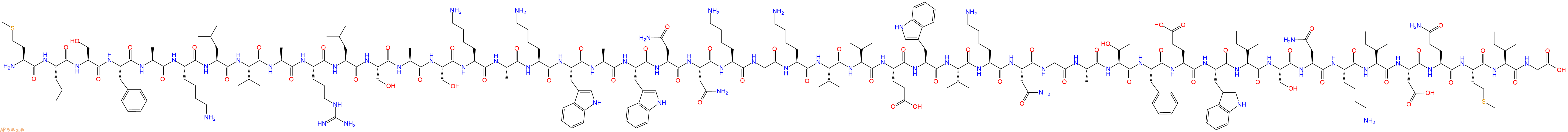 专肽生物产品H2N-Met-Leu-Ser-Phe-Ala-Lys-Leu-Val-Ala-Arg-Leu-Ser-Ala-Ser-Lys-Ala-Lys-Trp-Ala-Trp-Asn-Asn-Lys-Gly-Lys-Val-Val-Glu-Trp-Ile-Lys-Asn-Gly-Ala-Thr-Phe-Glu-Trp-Ile-Ser-Asn-Lys-Ile-Asp-Gln-Met-Ile-Gly-COOH