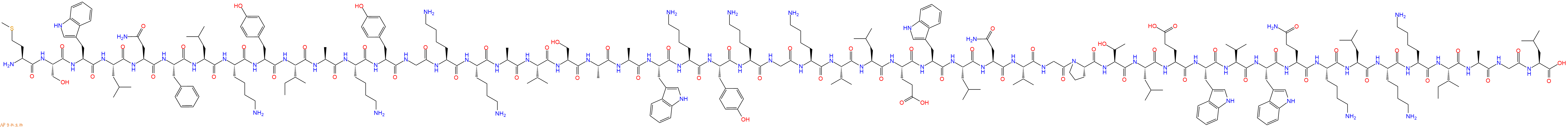 专肽生物产品H2N-Met-Ser-Trp-Leu-Asn-Phe-Leu-Lys-Tyr-Ile-Ala-Lys-Tyr-Gly-Lys-Lys-Ala-Val-Ser-Ala-Ala-Trp-Lys-Tyr-Lys-Gly-Lys-Val-Leu-Glu-Trp-Leu-Asn-Val-Gly-Pro-Thr-Leu-Glu-Trp-Val-Trp-Gln-Lys-Leu-Lys-Lys-Ile-Ala-Gly-Leu-COOH