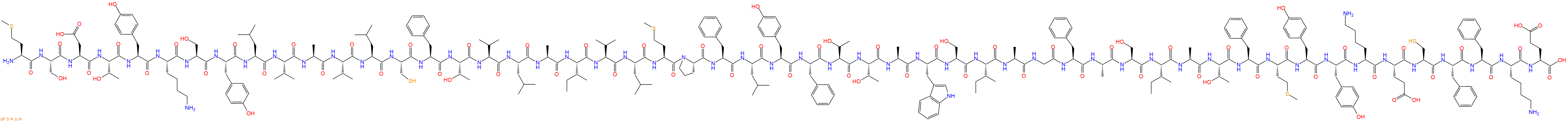 专肽生物产品H2N-Met-Ser-Asp-Thr-Tyr-Lys-Ser-Tyr-Leu-Val-Ala-Val-Leu-Cys-Phe-Thr-Val-Leu-Ala-Ile-Val-Leu-Met-Pro-Phe-Leu-Tyr-Phe-Thr-Thr-Ala-Trp-Ser-Ile-Ala-Gly-Phe-Ala-Ser-Ile-Ala-Thr-Phe-Met-Tyr-Tyr-Lys-Glu-Cys-Phe-Phe-Lys-Glu-COOH