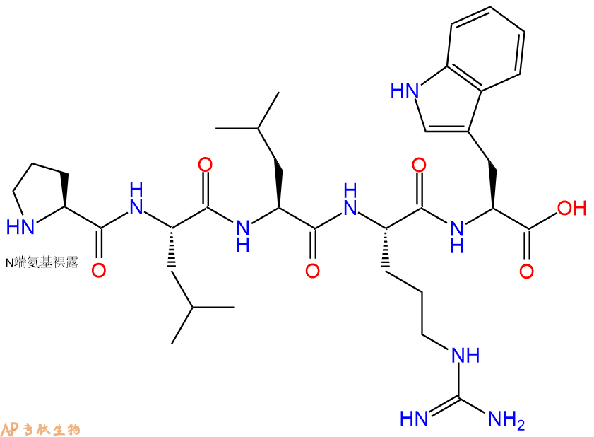 专肽生物产品H2N-Pro-Leu-Leu-Arg-Trp-COOH