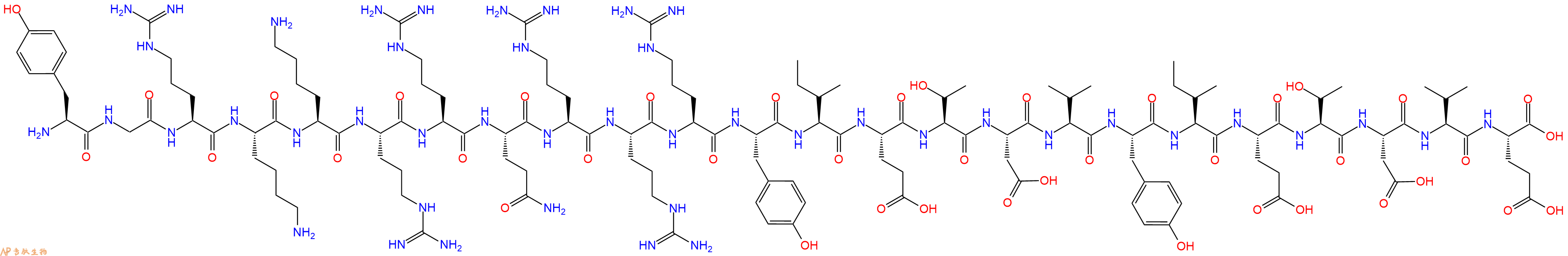 专肽生物产品H2N-Tyr-Gly-Arg-Lys-Lys-Arg-Arg-Gln-Arg-Arg-Arg-Tyr-Ile-Glu-Thr-Asp-Val-Tyr-Ile-Glu-Thr-Asp-Val-Glu-COOH