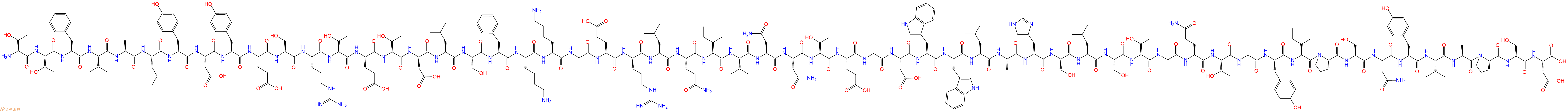 专肽生物产品H2N-Thr-Thr-Phe-Val-Ala-Leu-Tyr-Asp-Tyr-Glu-Ser-Arg-Thr-Glu-Thr-Asp-Leu-Ser-Phe-Lys-Lys-Gly-Glu-Arg-Leu-Gln-Ile-Val-Asn-Asn-Thr-Glu-Gly-Asp-Trp-Trp-Leu-Ala-His-Ser-Leu-Ser-Thr-Gly-Gln-Thr-Gly-Tyr-Ile-Pro-Ser-Asn-Tyr-Val-Ala-Pro-Ser-Asp-COOH
