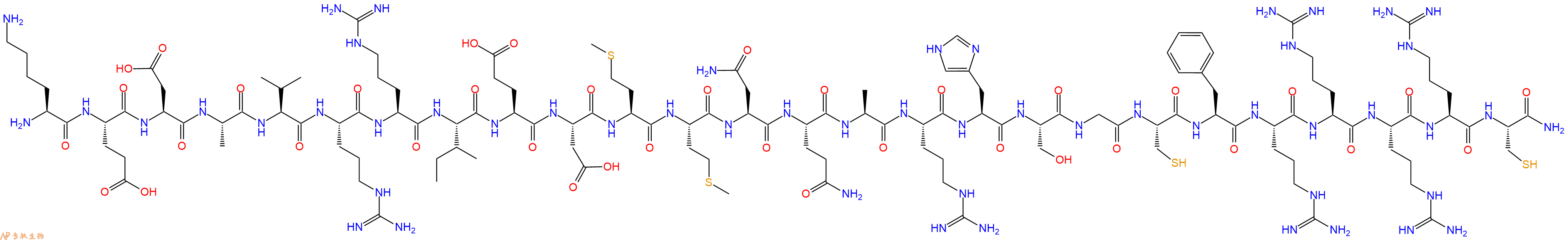 专肽生物产品H2N-Lys-Glu-Asp-Ala-Val-Arg-Arg-Ile-Glu-Asp-Met-Met-Asn-Gln-Ala-Arg-His-Ser-Gly-Cys-Phe-Arg-Arg-Arg-Arg-Cys-NH2