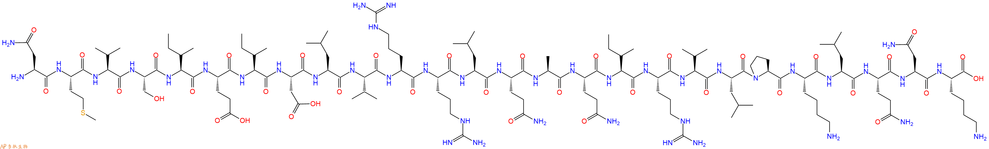专肽生物产品H2N-Asn-Met-Val-Ser-Ile-Glu-Ile-Asp-Leu-Val-Arg-Arg-Leu-Gln-Ala-Gln-Ile-Arg-Val-Leu-Pro-Lys-Leu-Gln-Asn-Lys-COOH