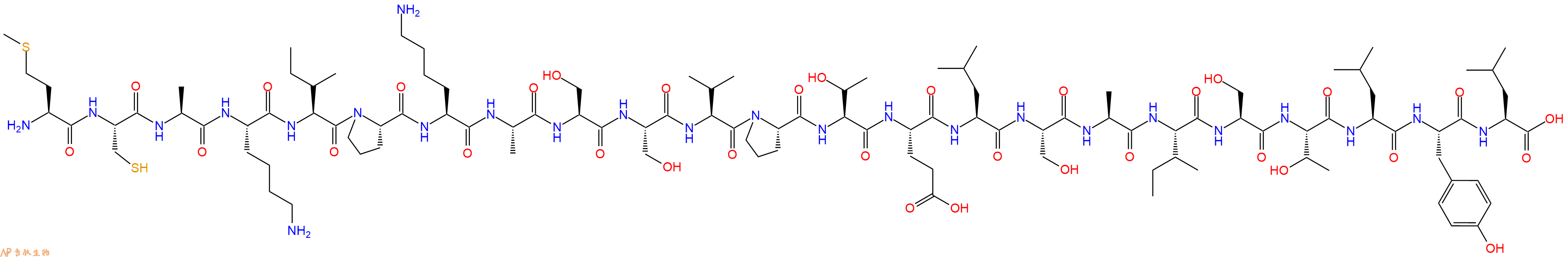 专肽生物产品H2N-Met-Cys-Ala-Lys-Ile-Pro-Lys-Ala-Ser-Ser-Val-Pro-Thr-Glu-Leu-Ser-Ala-Ile-Ser-Thr-Leu-Tyr-Leu-COOH