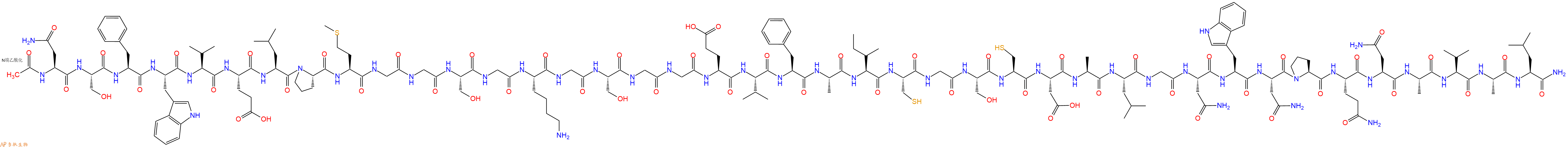 专肽生物产品Ac-Asn-Ser-Phe-Trp-Val-Glu-Leu-Pro-Met-Gly-Gly-Ser-Gly-Lys-Gly-Ser-Gly-Gly-Glu-Val-Phe-Ala-Ile-Cys-Gly-Ser-Cys-Asp-Ala-Leu-Gly-Asn-Trp-Asn-Pro-Gln-Asn-Ala-Val-Ala-Leu-NH2