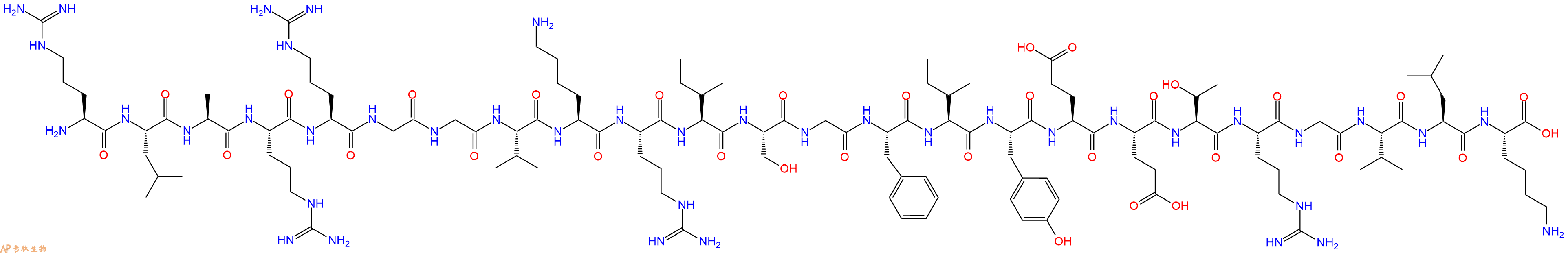 专肽生物产品H2N-Arg-Leu-Ala-Arg-Arg-Gly-Gly-Val-Lys-Arg-Ile-Ser-Gly-Phe-Ile-Tyr-Glu-Glu-Thr-Arg-Gly-Val-Leu-Lys-COOH