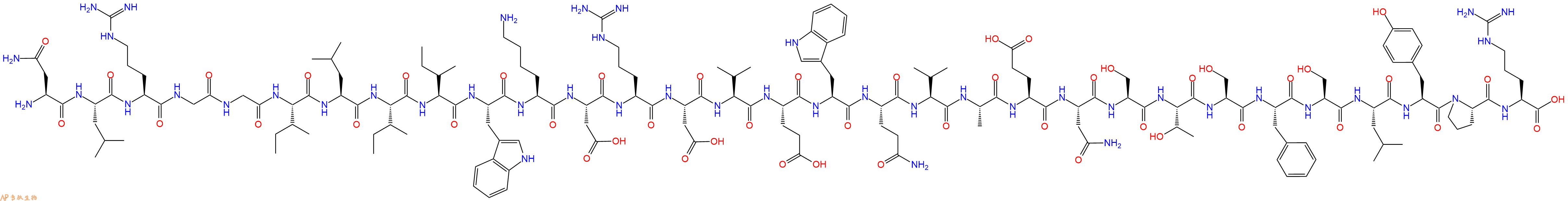 专肽生物产品H2N-Asn-Leu-Arg-Gly-Gly-Ile-Leu-Ile-Ile-Trp-Lys-Asp-Arg-Asp-Val-Glu-Trp-Gln-Val-Ala-Glu-Asn-Ser-Thr-Ser-Phe-Ser-Leu-Tyr-Pro-Arg-COOH