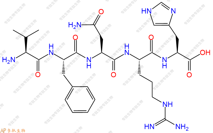 专肽生物产品H2N-Val-Phe-Asn-Arg-His-COOH
