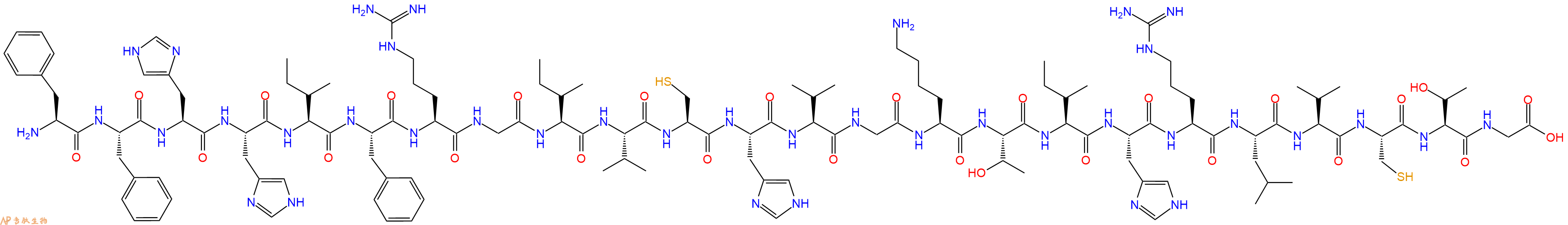 专肽生物产品H2N-Phe-Phe-His-His-Ile-Phe-Arg-Gly-Ile-Val-Cys-His-Val-Gly-Lys-Thr-Ile-His-Arg-Leu-Val-Cys-Thr-Gly-COOH