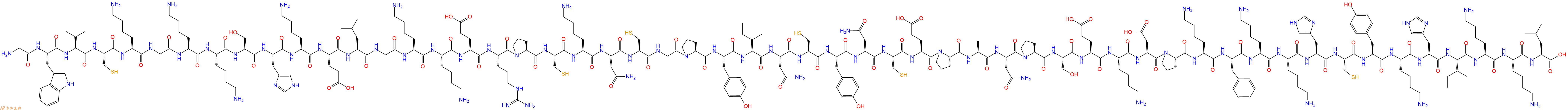 专肽生物产品H2N-Gly-Trp-Val-Cys-Lys-Gly-Lys-Lys-Ser-His-Lys-Glu-Leu-Gly-Lys-Lys-Glu-Arg-Pro-Cys-Lys-Asn-Cys-Gly-Pro-Tyr-Ile-Asn-Cys-Tyr-Asn-Cys-Glu-Pro-Ala-Asn-Pro-Ser-Glu-Lys-Asp-Pro-Lys-Phe-Lys-Lys-His-Cys-Tyr-Lys-His-Ile-Lys-Lys-Leu-COOH