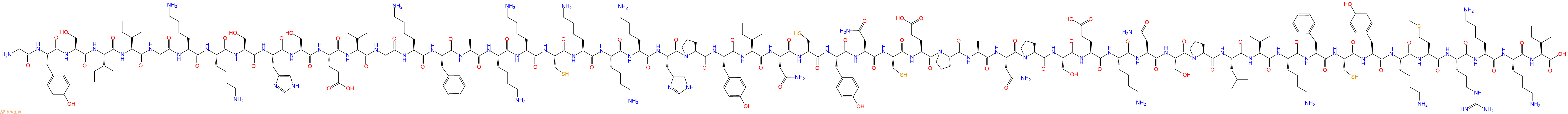 专肽生物产品H2N-Gly-Tyr-Ser-Ile-Ile-Gly-Lys-Lys-Ser-His-Ser-Glu-Val-Gly-Lys-Phe-Ala-Lys-Lys-Cys-Lys-Lys-Lys-His-Pro-Tyr-Ile-Asn-Cys-Tyr-Asn-Cys-Glu-Pro-Ala-Asn-Pro-Ser-Glu-Lys-Asn-Ser-Pro-Leu-Val-Lys-Phe-Cys-Tyr-Lys-Met-Arg-Lys-Lys-Ile-COOH