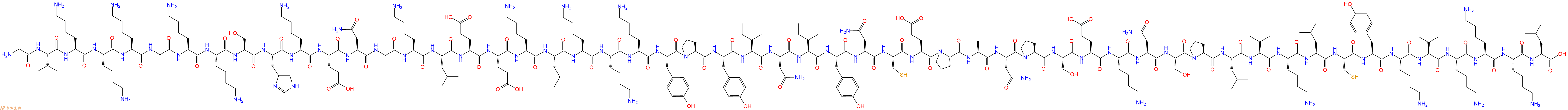 专肽生物产品H2N-Gly-Ile-Lys-Lys-Lys-Gly-Lys-Lys-Ser-His-Lys-Glu-Asn-Gly-Lys-Leu-Glu-Glu-Lys-Leu-Lys-Lys-Lys-Tyr-Pro-Tyr-Ile-Asn-Ile-Tyr-Asn-Cys-Glu-Pro-Ala-Asn-Pro-Ser-Glu-Lys-Asn-Ser-Pro-Leu-Val-Lys-Leu-Cys-Tyr-Lys-Ile-Lys-Lys-Lys-Leu-COOH