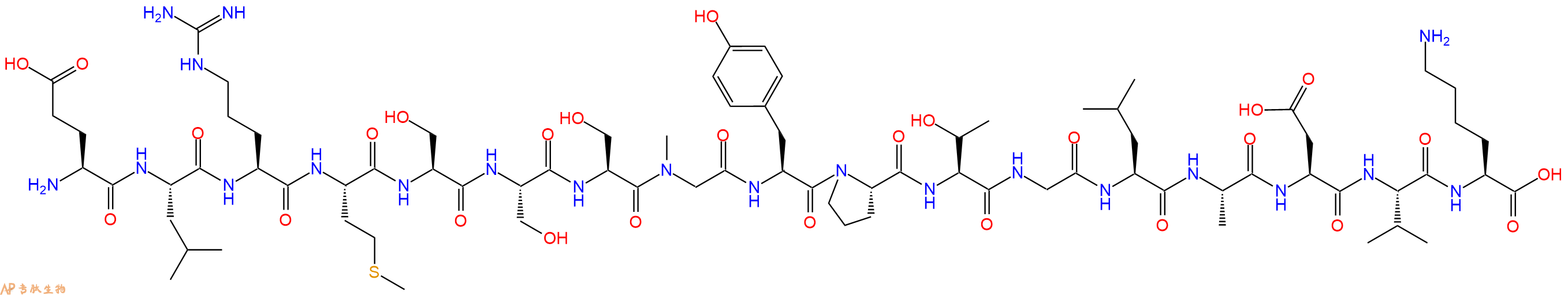 专肽生物产品H2N-Glu-Leu-Arg-Met-Ser-Ser-Ser-(NMe)Gly-Tyr-Pro-Thr-Gly-Leu-Ala-Asp-Val-Lys-COOH