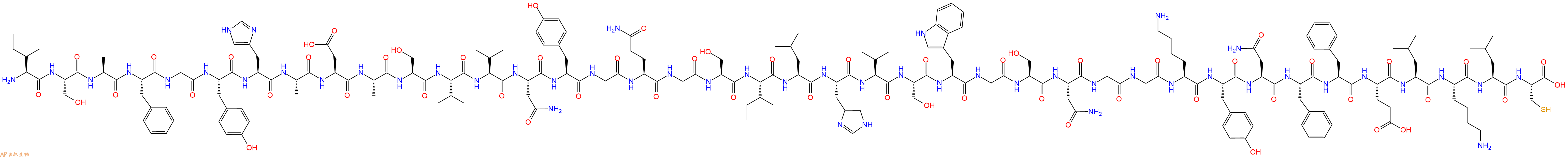 专肽生物产品H2N-Ile-Ser-Ala-Phe-Gly-Tyr-His-Ala-Asp-Ala-Ser-Val-Val-Asn-Tyr-Gly-Gln-Gly-Ser-Ile-Leu-His-Val-Ser-Trp-Gly-Ser-Asn-Gly-Gly-Lys-Tyr-Asn-Phe-Phe-Glu-Leu-Lys-Leu-Cys-COOH