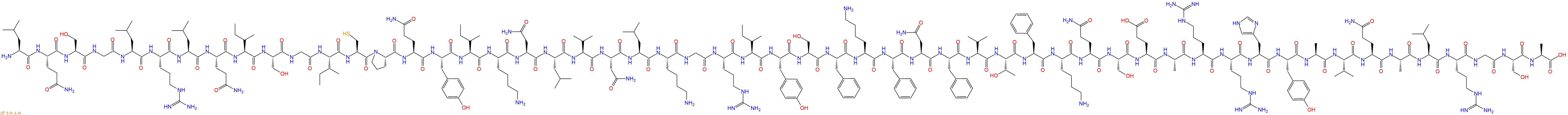 专肽生物产品H2N-Leu-Gln-Ser-Gly-Leu-Arg-Leu-Gln-Ile-Ser-Gly-Ile-Cys-Pro-Gln-Tyr-Ile-Lys-Asn-Leu-Val-Asn-Leu-Lys-Gly-Arg-Ile-Tyr-Ser-Phe-Lys-Phe-Asn-Phe-Val-Thr-Phe-Lys-Gln-Ser-Glu-Ala-Arg-Arg-His-Tyr-Ala-Val-Gln-Ala-Leu-Arg-Gly-Ser-Ala-COOH