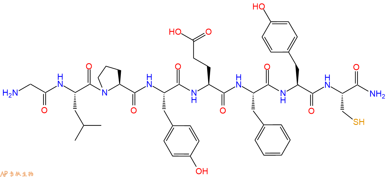 专肽生物产品H2N-Gly-Leu-Pro-Tyr-Glu-Phe-Tyr-Cys-NH2