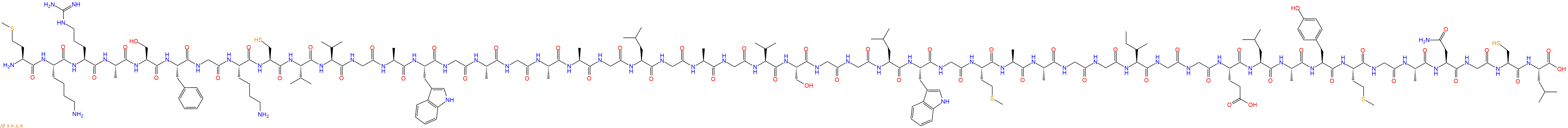 专肽生物产品H2N-Met-Lys-Arg-Ala-Ser-Phe-Gly-Lys-Cys-Val-Val-Gly-Ala-Trp-Gly-Ala-Gly-Ala-Ala-Gly-Leu-Gly-Ala-Gly-Val-Ser-Gly-Gly-Leu-Trp-Gly-Met-Ala-Ala-Gly-Gly-Ile-Gly-Gly-Glu-Leu-Ala-Tyr-Met-Gly-Ala-Asn-Gly-Cys-Leu-COOH