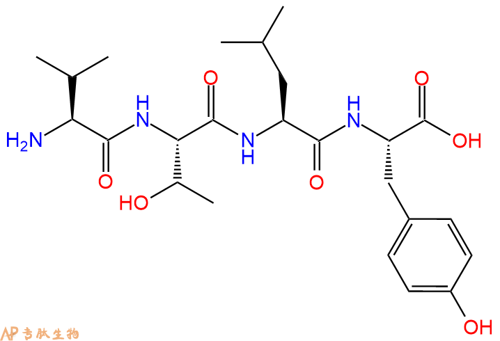 专肽生物产品H2N-Val-Thr-Leu-Tyr-COOH