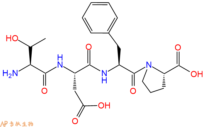 专肽生物产品H2N-Thr-Asp-Phe-Pro-COOH