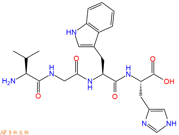 专肽生物产品H2N-Val-Gly-Trp-His-COOH