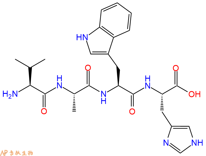 专肽生物产品H2N-Val-Ala-Trp-His-COOH