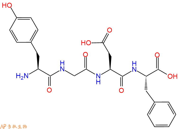 专肽生物产品H2N-Tyr-Gly-Asp-Phe-COOH