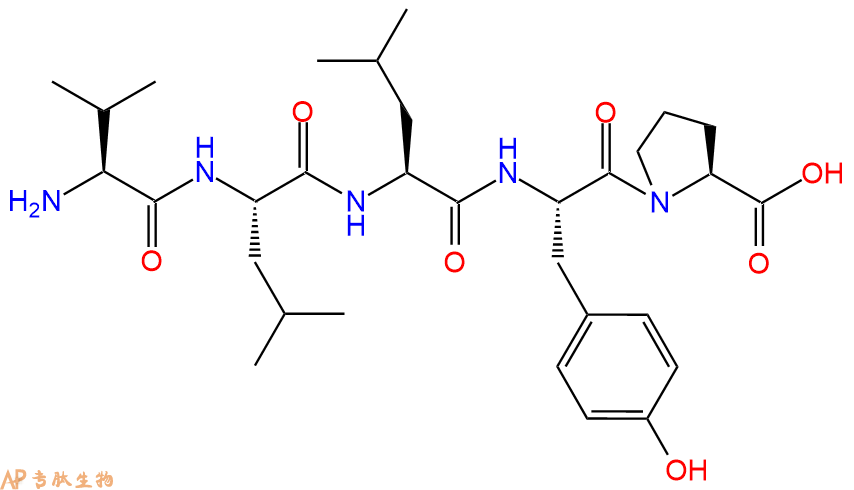 专肽生物产品H2N-Val-Leu-Leu-Tyr-Pro-COOH