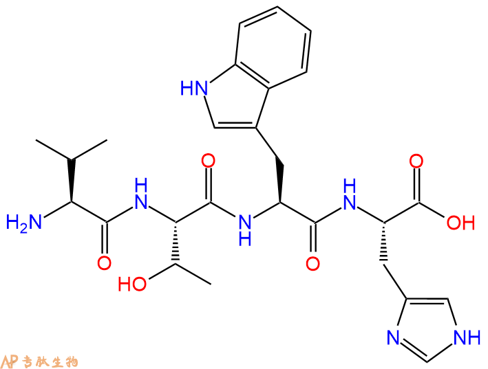 专肽生物产品H2N-Val-Thr-Trp-His-COOH