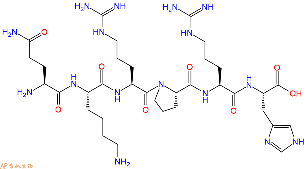 专肽生物产品H2N-Gln-Lys-Arg-Pro-Arg-His-COOH