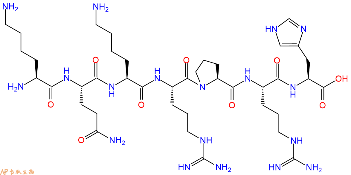 专肽生物产品H2N-Lys-Gln-Lys-Arg-Pro-Arg-His-COOH