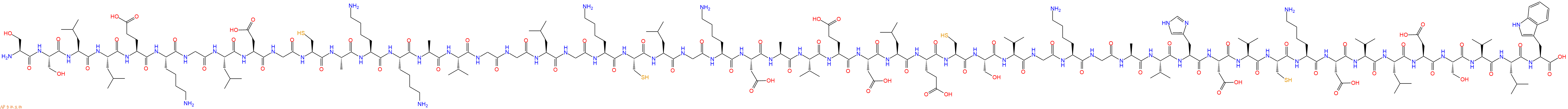 专肽生物产品H2N-Ser-Ser-Leu-Leu-Glu-Lys-Gly-Leu-Asp-Gly-Cys-Ala-Lys-Lys-Ala-Val-Gly-Gly-Leu-Gly-Lys-Cys-Leu-Gly-Lys-Asp-Ala-Val-Glu-Asp-Leu-Glu-Cys-Ser-Val-Gly-Lys-Gly-Ala-Val-His-Asp-Val-Cys-Lys-Asp-Val-Leu-Asp-Ser-Val-Leu-Trp-COOH