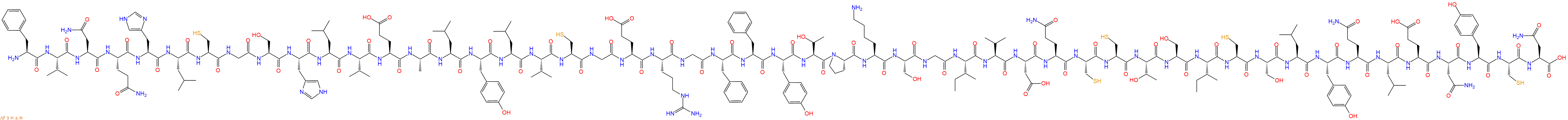专肽生物产品H2N-Phe-Val-Asn-Gln-His-Leu-Cys-Gly-Ser-His-Leu-Val-Glu-Ala-Leu-Tyr-Leu-Val-Cys-Gly-Glu-Arg-Gly-Phe-Phe-Tyr-Thr-Pro-Lys-Ser-Gly-Ile-Val-Asp-Gln-Cys-Cys-Thr-Ser-Ile-Cys-Ser-Leu-Tyr-Gln-Leu-Glu-Asn-Tyr-Cys-Asn-COOH