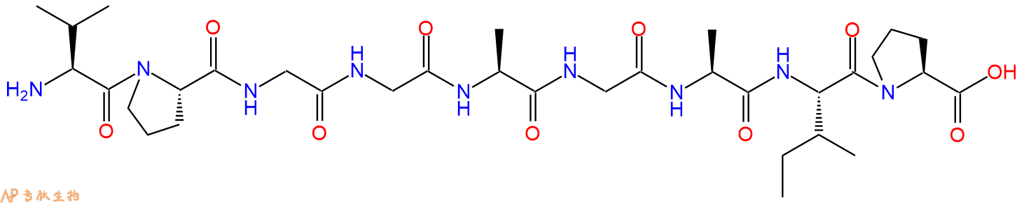 专肽生物产品H2N-Val-Pro-Gly-Gly-Ala-Gly-Ala-Ile-Pro-COOH
