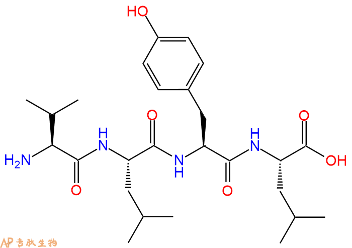 专肽生物产品H2N-Val-Leu-Tyr-Leu-COOH