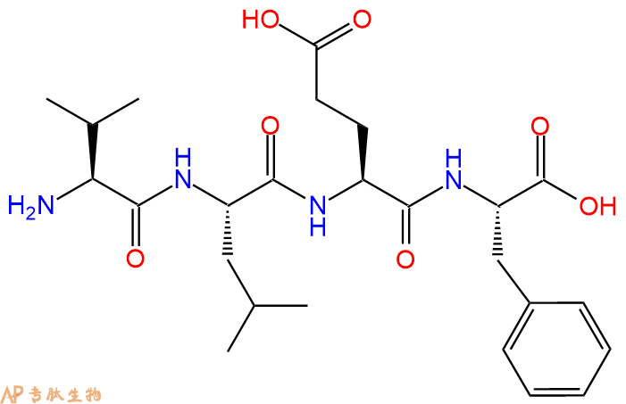 专肽生物产品H2N-Val-Leu-Glu-Phe-COOH