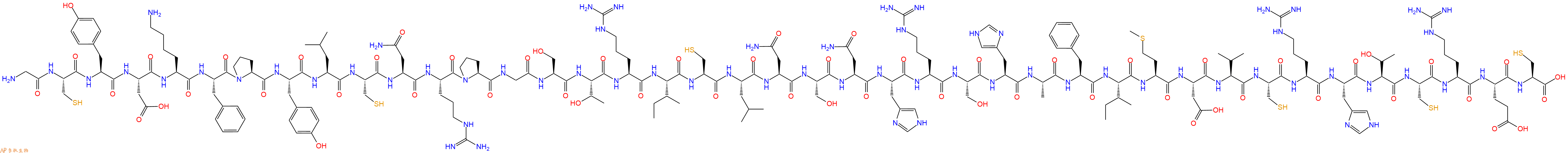 专肽生物产品H2N-Gly-Cys-Tyr-Asp-Lys-Phe-Pro-Tyr-Leu-Cys-Asn-Arg-Pro-Gly-Ser-Thr-Arg-Ile-Cys-Leu-Asn-Ser-Asn-His-Arg-Ser-His-Ala-Phe-Ile-Met-Asp-Val-Cys-Arg-His-Thr-Cys-Arg-Glu-Cys-COOH