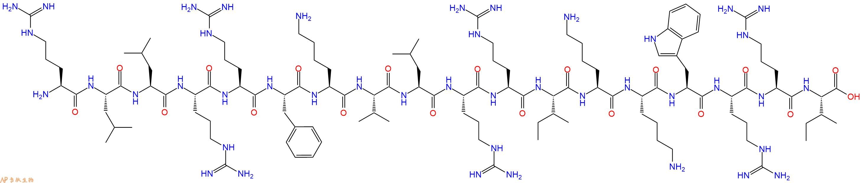 专肽生物产品H2N-Arg-Leu-Leu-Arg-Arg-Phe-Lys-Val-Leu-Arg-Arg-Ile-Lys-Lys-Trp-Arg-Arg-Ile-COOH