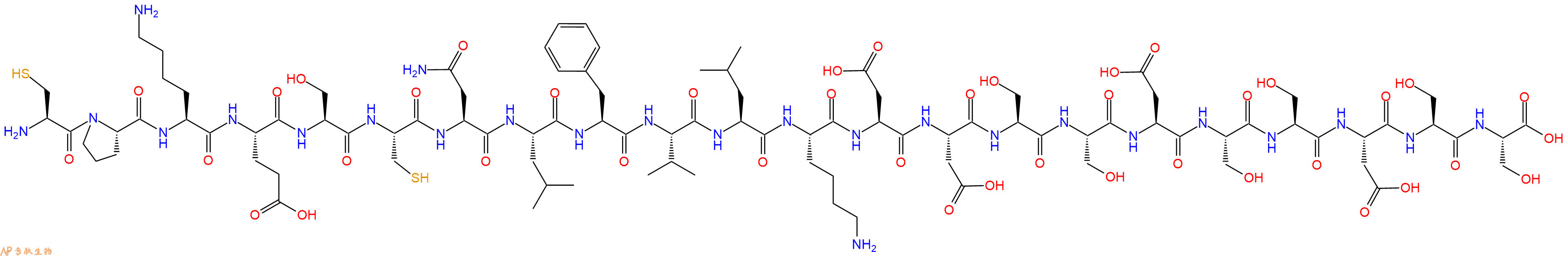专肽生物产品H2N-Cys-Pro-Lys-Glu-Ser-Cys-Asn-Leu-Phe-Val-Leu-Lys-Asp-Asp-Ser-Ser-Asp-Ser-Ser-Asp-Ser-Ser-COOH